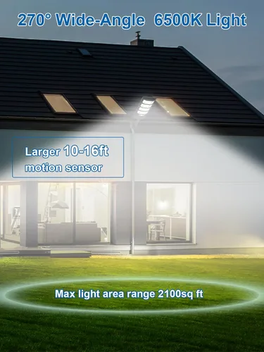 Miniatura 4 de 432LEDS - Farola solar para exteriores IP67Waterfroof, 6500K luces solares de inundación al aire libre del atardecer al amanecer, sensor