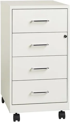 Miniatura 11 de Pemberly Row Organizador móvil de metal contemporáneo, 4 cajones, 18 pulgadas de profundidad, acabado negro, suspensión de deslizamiento suave