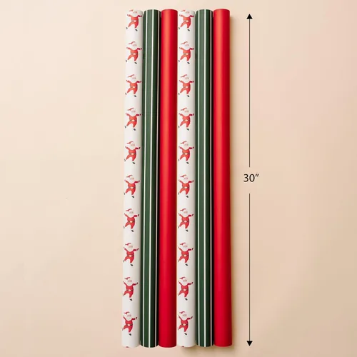 Miniatura 3 de Merry Market Rollos de Papel de Regalo de Navidad, Papel de Regalo Mate Premium, Rollo Grande de 30" x 168" pulgadas, Diseño de Rayas de Santa