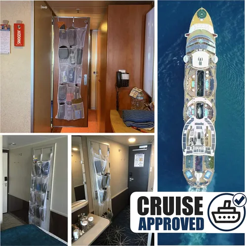 Miniatura 2 de Cruise On Organizador grande de malla sobre la puerta, almacenamiento colgante de 15 bolsillos para crucero y hogar (24 x 60 pulgadas), esencial