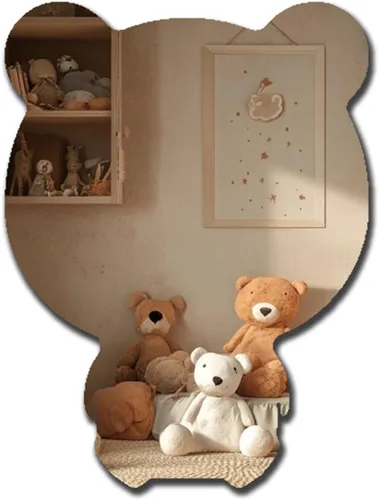 Miniatura 8 de Lindo espejo acrílico con diseño de oso antiarañazos, irrompible, inastillable, HD templado, espejos decorativos de pared para el hogar, oficina