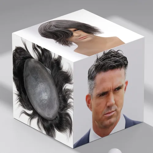 Miniatura 9 de toupee tupé para hombres 0.002 in ultra suave y transparente piel fina con bucle en V línea capilar natural para hombre, extensiones de cabello 1B