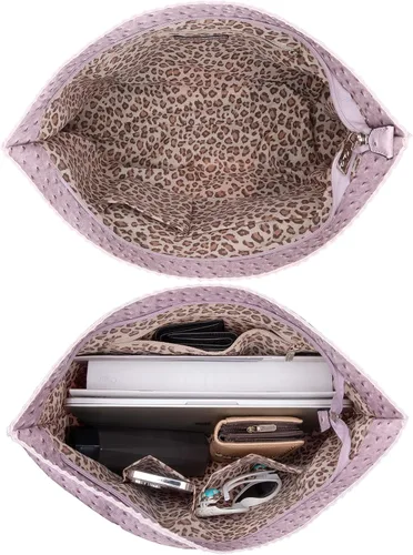 Miniatura 4 de Milan Chiva Bolso de mano para mujer con cremallera, grande, de piel vegana, de avestruz, bolsos de hombro y bolsos