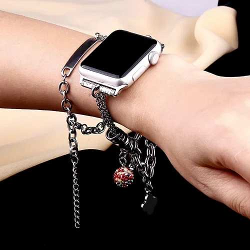 Miniatura 3 de Correas brillantes compatibles con Apple Watch Band de 1.496 pulgadas, 1.575 pulgadas, 1.614 pulgadas, 1.654 pulgadas, 1.732 pulgadas, 1.772