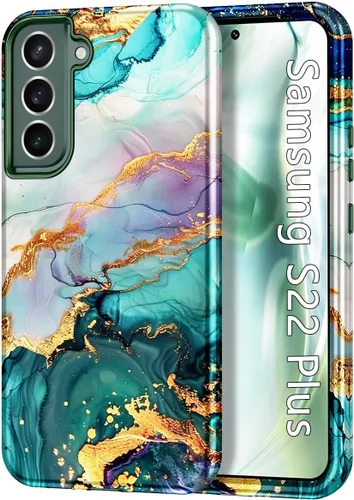 Miniatura 13 de Btscase Funda para Samsung Galaxy S22 Plus 5G, Patrón de Mármol 3 en 1 Resistente Uso Rudo a Prueba de Golpes Cuerpo Completo Rugosa PC Dura +