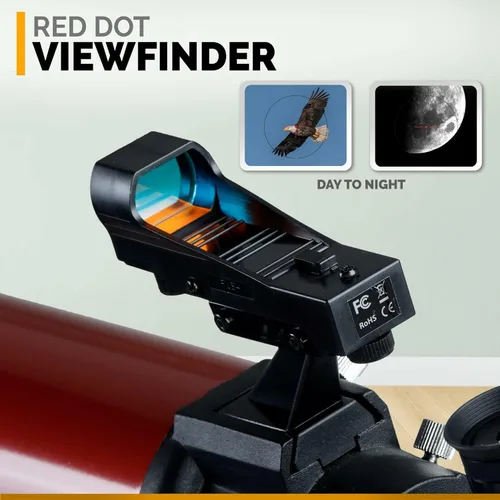 Miniatura 3 de AmScope Refractor ALT-AZ Telescopio con soporte de azimut de altitud, apertura de 4.016 in, longitud focal de 23.622 in, trípode de acero inoxidable