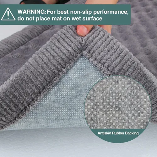 Miniatura 3 de Almohadilla grande para jaula de perros de 36 pulgadas, gris, cama de espuma viscoelástica para perrera de perros, franela suave, lavable