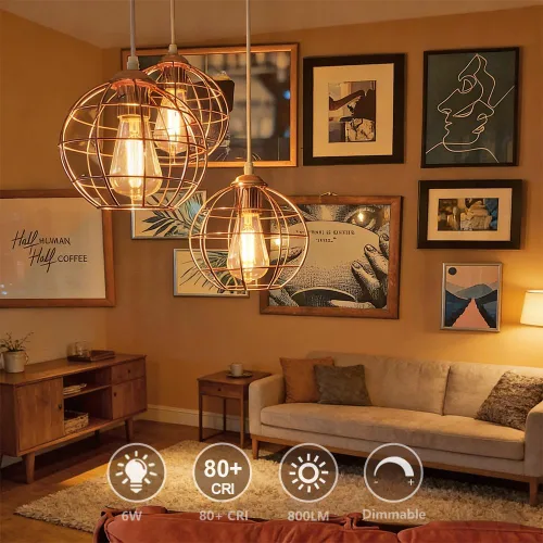 Miniatura 6 de Bombillas LED Edison regulables de 40 W, bombillas vintage con base E26, bombillas Edison de filamento cálido de 2700 K para candelabros, colgantes