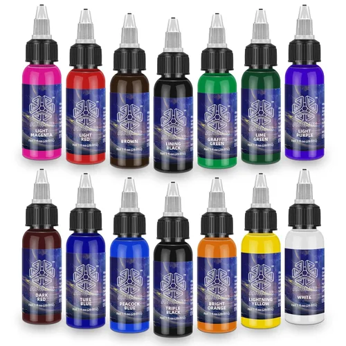 ATOMUS Kit de tinta de tatuaje, juego de pigmentos de tatuaje, pigmento de tinta de tatuaje de plantas naturales, pigmento permanente para tatuajes