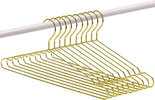 Miniatura 8 de Tosnail Paquete de 30 perchas de metal de alambre fuerte de acero inoxidable de 16.5 pulgadas, perchas de ropa resistentes, organizador de armario