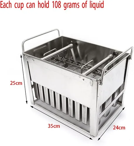 Miniatura 2 de 30 moldes de acero inoxidable para helados congelados, bandeja para congelador, soporte para palitos de helado comercial, plateado (tipo 1)