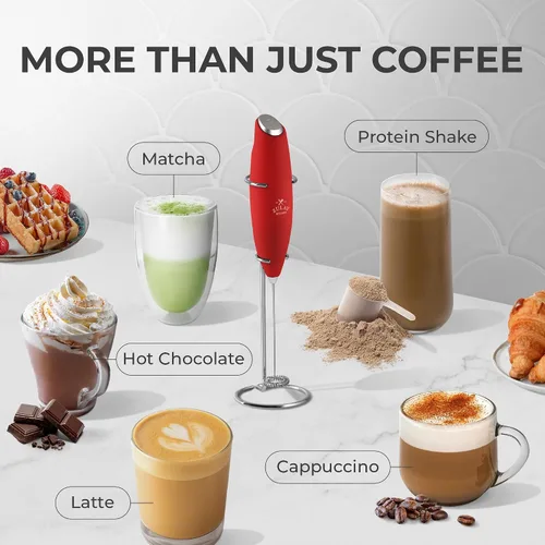 Miniatura 287 de Zulay Milk Boss Espumador de leche potente manual, hace espuma para latte, batidor para mezclar bebidas, café, miniespumador para capuchino, frappé
