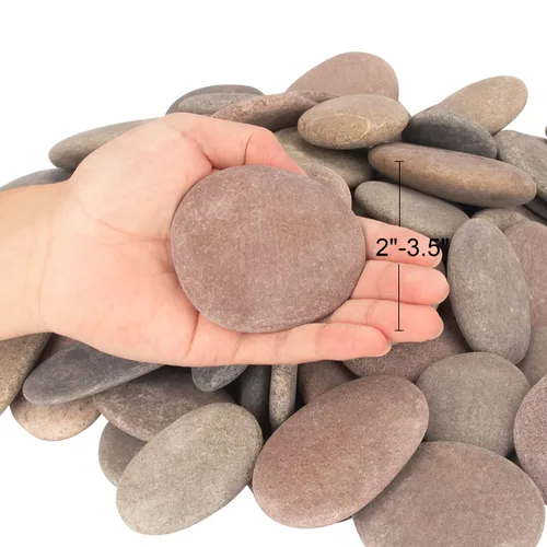 Miniatura 4 de [Aproximadamente 94 piezas – 100 piezas] (18 libras) Rocas para manualidades, Rocas para pintar, Rocas de río de 2.1"-3.5", Rocas planas, Rocas DIY