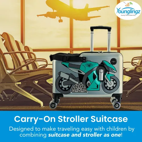 Miniatura 2 de Younglingz LIL FLYER GO 21" - Maleta de mano para niños, Motocicleta verde V2