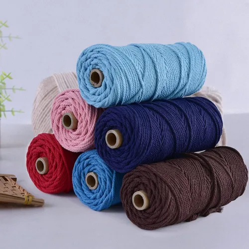 Miniatura 4 de JeogYong - Cordón de macramé de 0.157 pulgadas, cuerda natural de 4 hebras de algodón trenzado de 4 hebras para colgar en la pared, colgar plantas