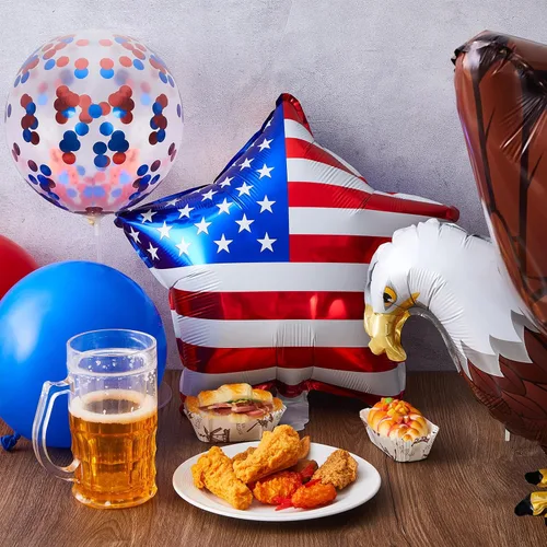 Miniatura 4 de 24 globos patrióticos de águila con el número 250 aniversario, globos rojos, blancos y azules, decoraciones de fiesta del 4 de julio, globos grandes