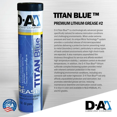 Miniatura 2 de D-A LUBRICANT COMPANY 12267T, grasa de litio Titan Blue Premium #2, 14.11 oz (1 paquete)