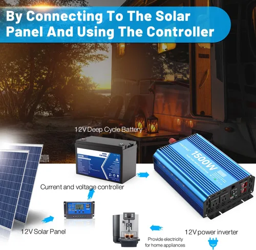 Miniatura 6 de Inversor de potencia de onda sinusoidal pura de 1500 vatios, 12 Vdc a 110 Vdc a 120 Vdc, para sistemas solares domésticos, vehículos recreativos