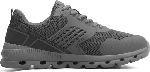 Miniatura 7 de Zapatos deportivos con punta de acero para hombres y mujeres, ligeros, con amortiguación de aire, zapatos de seguridad transpirables con puntera