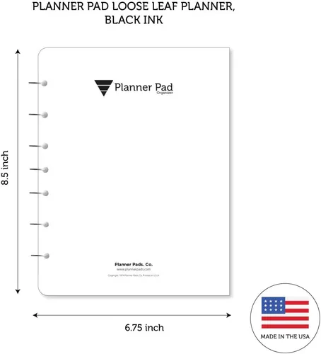 Miniatura 6 de Planner Pad Organizador de 12 meses, de 7 agujeros, hojas sueltas, embudo de 3 niveles, octubre de 2025 a septiembre de 2026, 6 3/4 pulgadas x 8 1/2