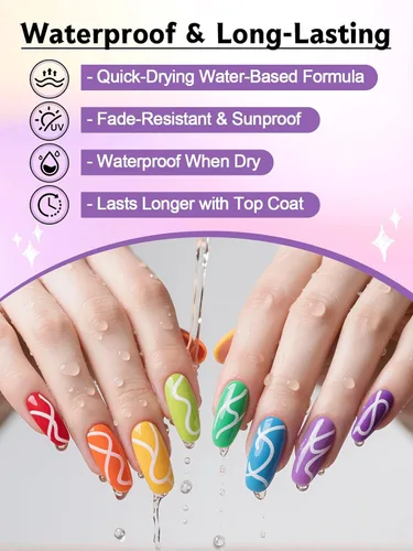 Miniatura 4 de 1 unidad de lápices blancos para arte de uñas, Kalolary 0.5mm marcadores de arte de uñas, punto de grafiti, lápiz de puntos, pincel de dibujo