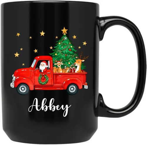 Miniatura 15 de Taza personalizada de Feliz Navidad 2025, taza de cerámica personalizada de muñeco de nieve con nombre, regalo de taza de Navidad para hombres