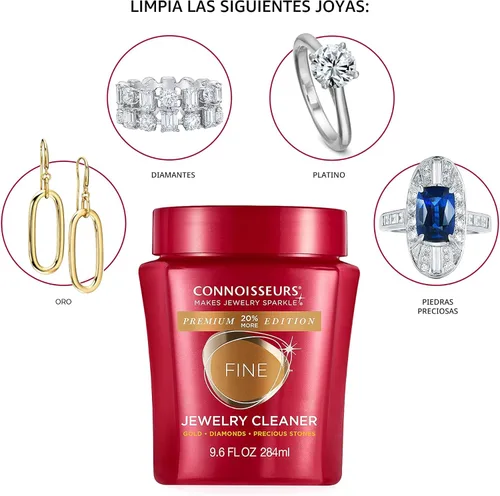 Miniatura 8 de CONNOISSEURS - Limpiador de joyas Premium Edition, tamaño de 9.6 onzas. Elige entre nuestros limpiadores para joyas finas, joyas delicadas o joyería