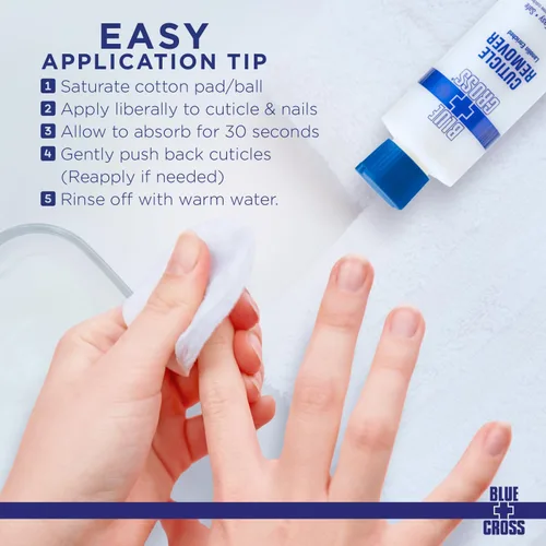 Miniatura 4 de Quitacutículas y suavizante líquido para uñas – Cuidado profesional de uñas Blue Cross con lanolina, tratamiento hidratante para cutículas secas