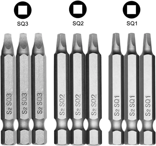 Miniatura 3 de Wolfride Juego de 3 puntas de destornillador de cabeza cuadrada, vástago de 1/4 pulgadas, juego de brocas cuadradas magnéticas SQ1 SQ2 SQ3, 2