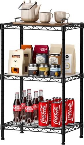 Miniatura 32 de SINGAYE Estante de almacenamiento ajustable de 6 niveles, estantería de alambre, estantes de metal, organizadores de pie para armario, baño, Negro