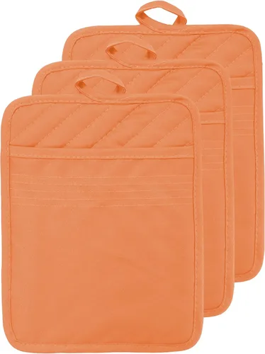Miniatura 17 de Soporte para olla de horno con bolsillo, de algodón, resistente al calor, para cocina, almohadilla caliente, guantes de horno para cocinar y Gris