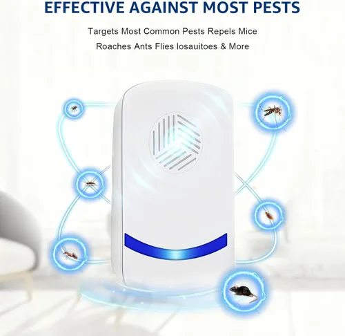 Miniatura 2 de Repelente ultrasónico de plagas actualizado 2026, repelente de arañas en interiores para cucarachas, hormigas, moscas, mosquitos, ratones, control