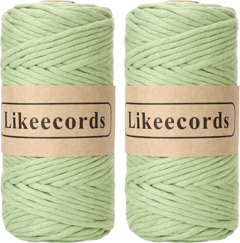 Miniatura 57 de Likeecords - Cuerda de macramé de 4 mm de un solo hilo, 80 m de cuerda de macramé colorida, cuerda de algodón para macramé, cuerda de algodón