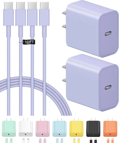 Miniatura 20 de Cargador de carga rápida USB C para iPhone 17, 16, 15, paquete de 2 cargadores tipo C, cable de 6 pies para iPhone 17/17 Plus/17 Pro/17 Pro