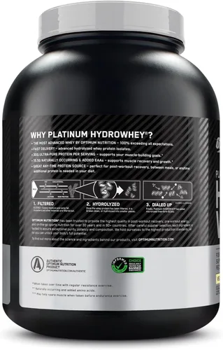Miniatura 9 de Optimum Nutrition Platinum Hydrowhey Proteína en polvo, 100% hidrolizado aislado de suero en polvo, sabor: Velocity Vanilla, 3.5 libras