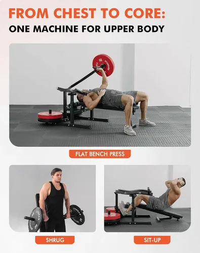 Miniatura 2 de GMWD Chest Press Machine, Bench Press Machine with Independent Converging Arms, Adjustable Flat Incline Bench for Chest, AB Workouts, Shoulder Home