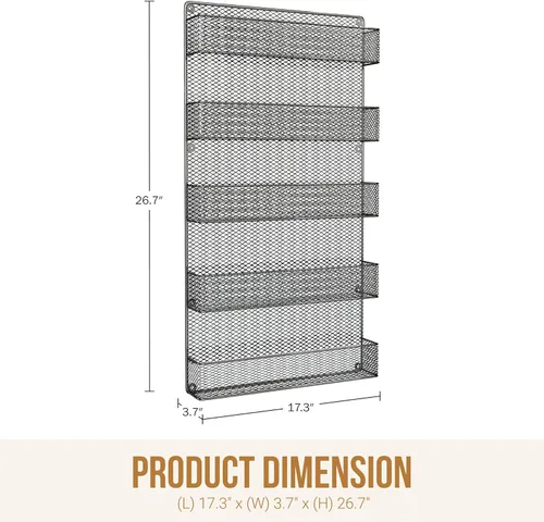 Miniatura 7 de Organizador de estante para especias – Estilo de alambre rústico - Gran espacio de almacenamiento para despensas, armario y cocina - 5 estantes