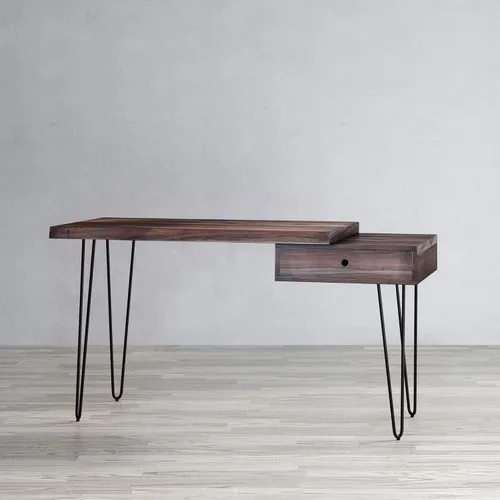 Miniatura 13 de Jofran Nature's Edge - Escritorio de madera de acacia maciza, 54 pulgadas de largo x 22 pulgadas de ancho x 30 pulgadas de alto, pizarra