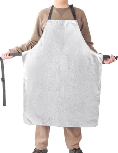 Miniatura 3 de Delantal aluminio resistente al calor 1832 ° F - Equipo de seguridad ignífugo para fundición, horno, soldadura y soplado de vidrio, barbacoa