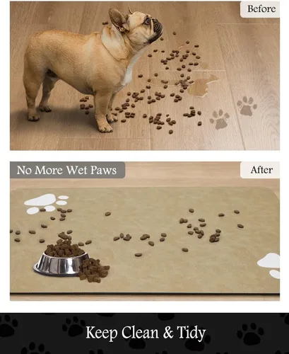 Miniatura 3 de Tapete de alimentación para mascotas, tapete absorbente para comida y agua, dispensador de agua de secado rápido, sin manchas, accesorios