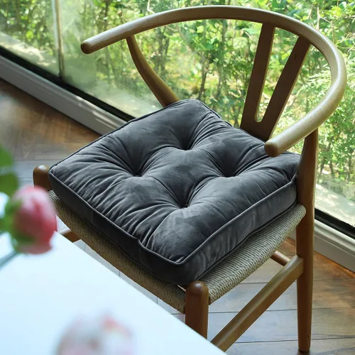 Miniatura 15 de vctops Cojines de silla navideños rojos de terciopelo suave con lazos, cómodo cojín sólido para sillas de comedor, sillas de oficina, pisos