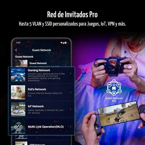 Miniatura 5 de ASUS GT-BE19000AI Tri-Band WiFi 7 (802.11be) AI Gaming Router, ancho de banda de 320 MHz y 4096-QAM, MLO, puertos duales 10G, impulso de juego AI
