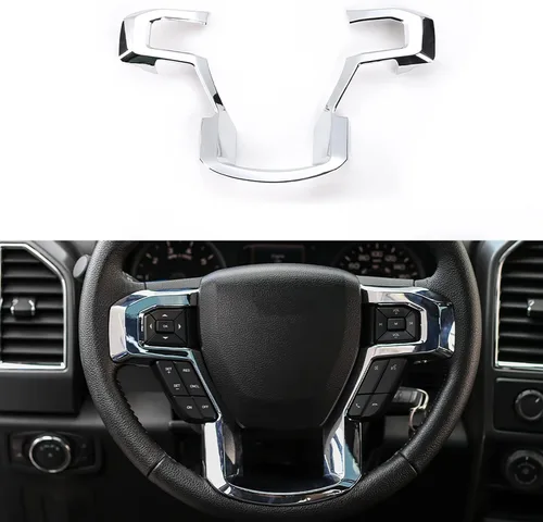 Miniatura 15 de Linskip Moldura para volante compatible con Ford F150 2015-2020 y F250 F350 Super Duty 2017-2022, para Ford Expedition 2018-2021, funda para Negro