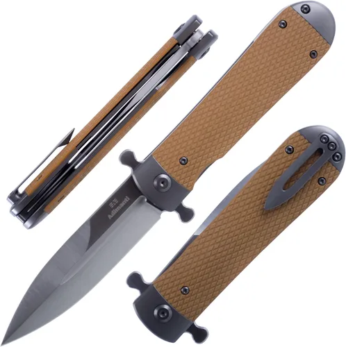 Ganzo Adimanti Samson-BR Cuchillo plegable de bolsillo D2 Hoja de acero Mango antideslizante G10 con clip Cuchillo de bolsillo para caza, pesca,