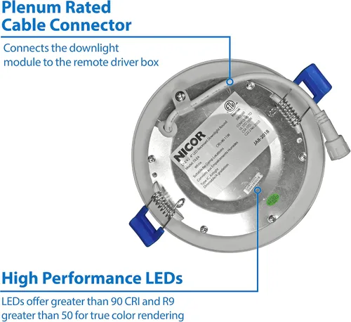 Miniatura 7 de NICOR Iluminación de 4 pulgadas redondo blanco plano LED Downlight en 2700K (DLE421202KRDWH)