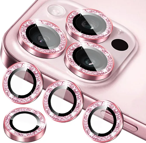 Protector de lente de cámara compatible con iPhone 11, 11 Mini, 11 Pro y iPhone 11 Pro Max (paquete de 3 + 1), purpurina brillante, funda de cámara