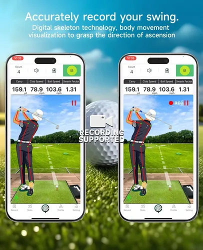 Miniatura 7 de Monitor de lanzamiento de golf portátil Pro X1 Plus, simuladores para hogar y entrenamiento, monitor de lanzamiento móvil para análisis de swing