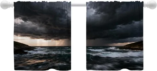 Miniatura 39 de Shrahala Abstract Pattern Geometric Blackout Window Curtains, Concentric Squares Thermal Insulated Curtains Grommet Long Drapes for Bedroom,Living