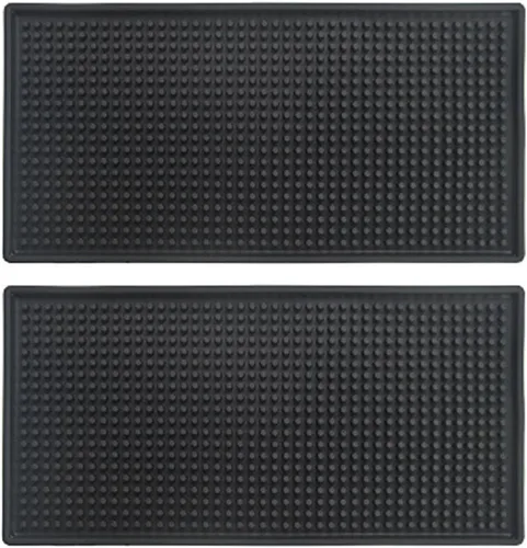 Tapete de goma para barra de servicio, antideslizante de 12 x 6 pulgadas, 2 almohadillas de PVC de alta calidad para cocina, restaurante, encimera,