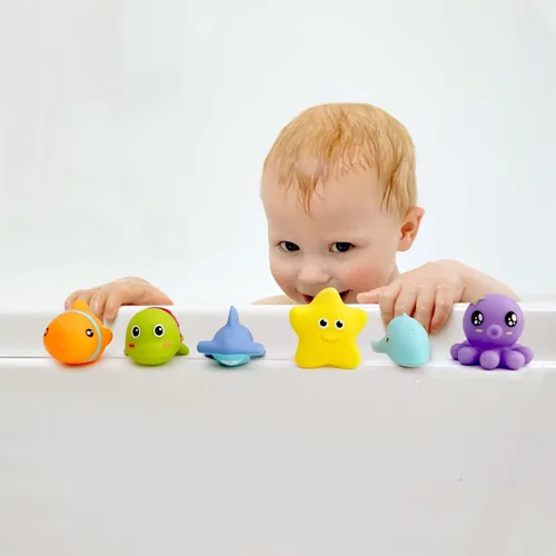 Miniatura 7 de Hely Cancy Juguetes de baño para bebés de 18 meses, juguetes de bañera de animales sin agujeros, juguetes de bañera para bebés